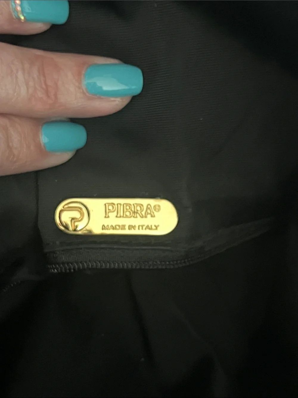 Vintage PIBRA Black Soft Leather Drawstring Bag